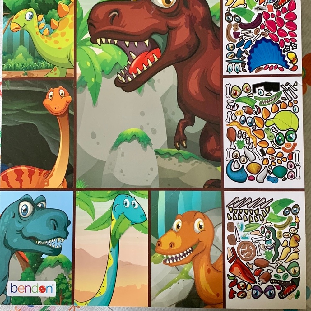 Bendon Dinosaur Create a Face Sticker Pad - Picture 5 of 9